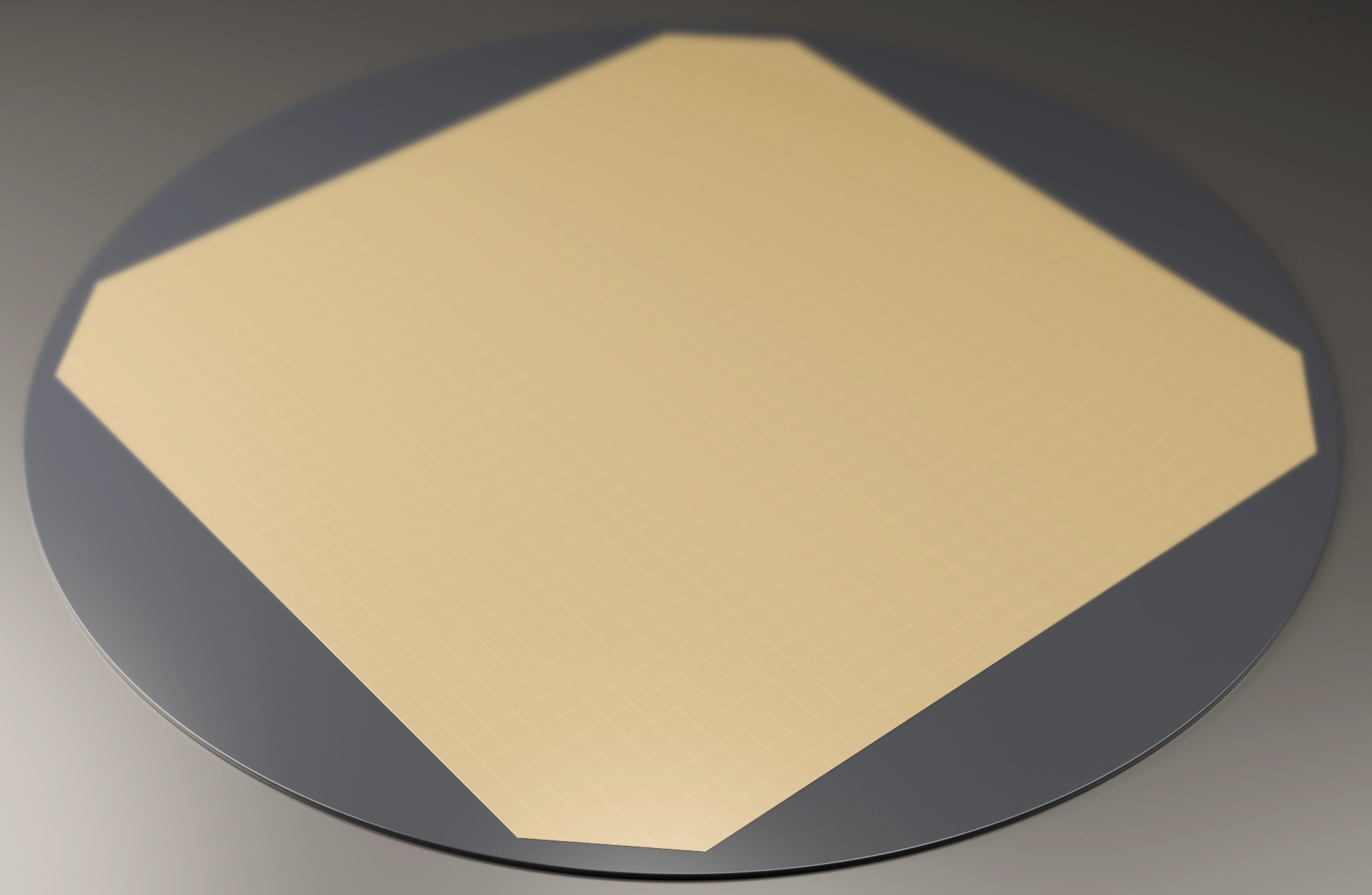 Gold wafer-scale integrated circuit array etched onto a 300 millimetre silicon wafer